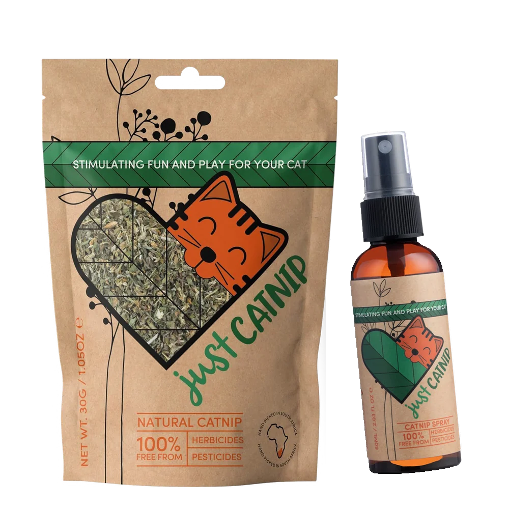 Just Catnip The Duo catnip gift set: 30g catnip pouch and 60ml catnip spray